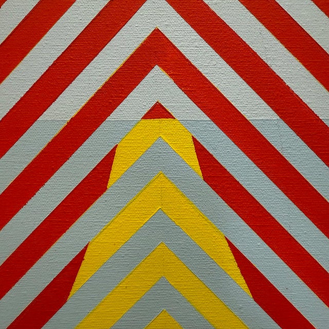 Gabe Silverman 1980s Abstract Op Art Painting on Canvas, Recently Reframed For Sale - Image 4 of 11