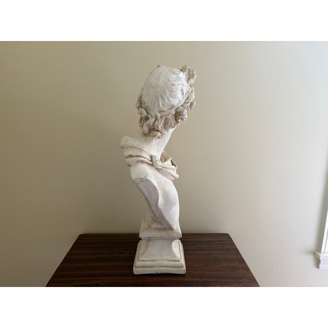 Late 20th Century Large Neoclassical Plaster Bust of Apollo Belvedere For Sale - Image 11 of 12