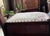 Vintage Mahogany Lyre Back Telephone Table With Gossip Bench Seat For Sale - Image 12 of 13