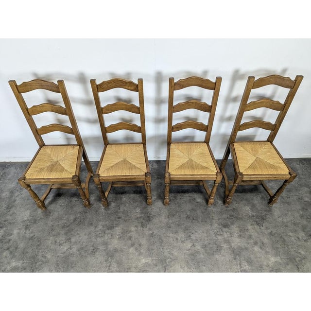 Chairs with Straw Seats, Set of 4 For Sale - Image 5 of 8