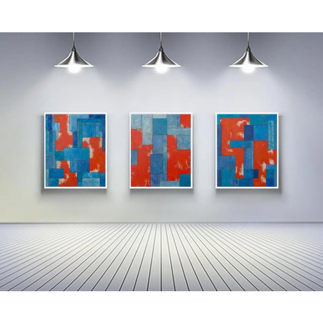 Contemporary Contemporary Abstract Geometric Painting For Sale - Image 3 of 4