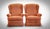 Vintage Recliner Lounge Chairs in Coral Fabric, 2010s, Set of 2, in Very Good conditions. Designed 1920 to 1949