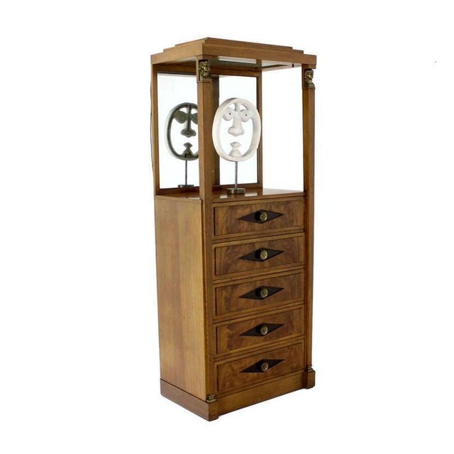 Empire Style Vitrine Light Up Display Cabinet Pedestal Chest of Drawers NINT! For Sale - Image 9 of 9