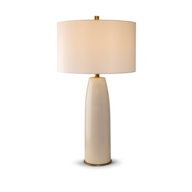 2020s Cannon Cream Crackle Lamp For Sale - Image 5 of 5