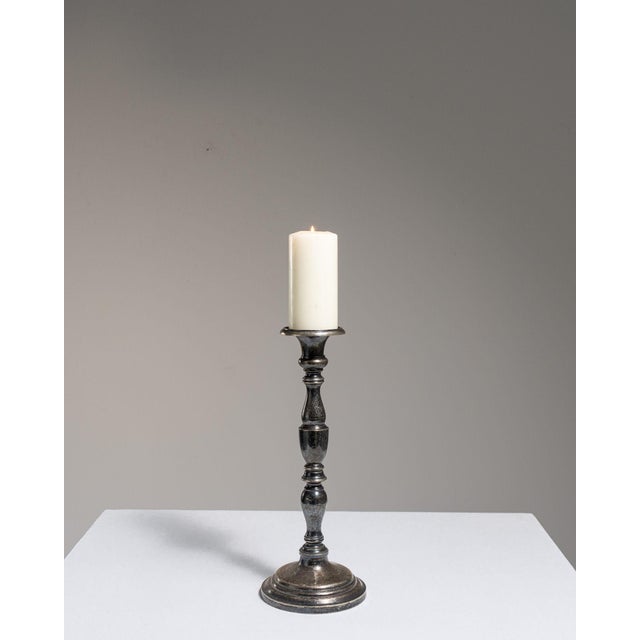 Early 20th Century France Gray Silver Candlestick For Sale - Image 14 of 15