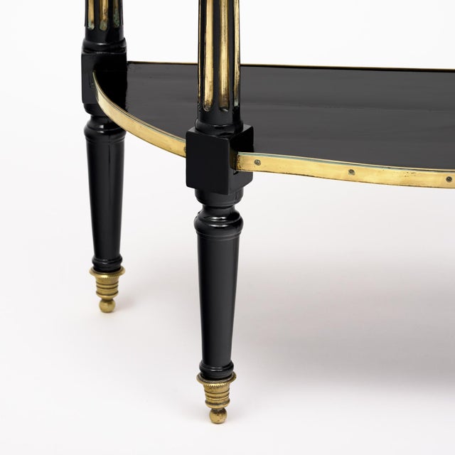 French Louis XVI Ebonized Mahogany Demi-Lune Console With Carrara Marble, Circa 1790 For Sale - Image 9 of 9