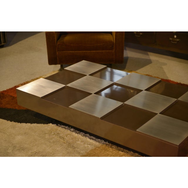 Checkerboard Coffee Table attributed to Roberto Monsani, 1970s For Sale - Image 3 of 11
