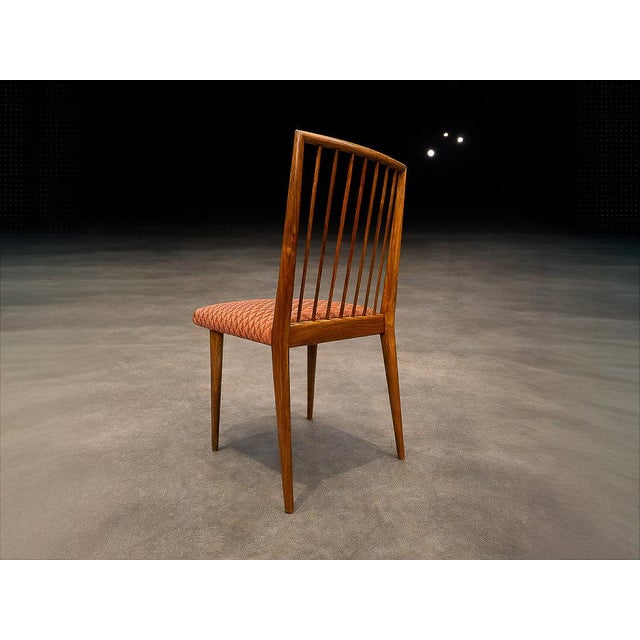 Rare Set of Six Dining Chairs by Joaquim Tenreiro in Caviúna Wood, Brazil, 1950s For Sale - Image 11 of 13