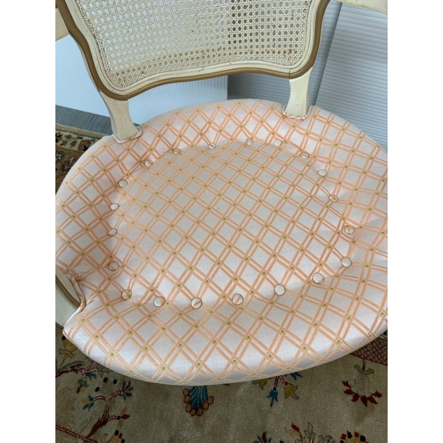 French Provincial Accent Bergere Chair, Vintage For Sale - Image 9 of 12
