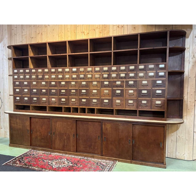 Large Seed Merchants Cabinet, 1950s For Sale - Image 4 of 18