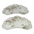 Late 19th Century Victorian English Alfred Meakin Crescent Semi-Porcelain Bone Dishes With Scalloped Rims, Gold Trim, Floral Pattern - Pair For Sale