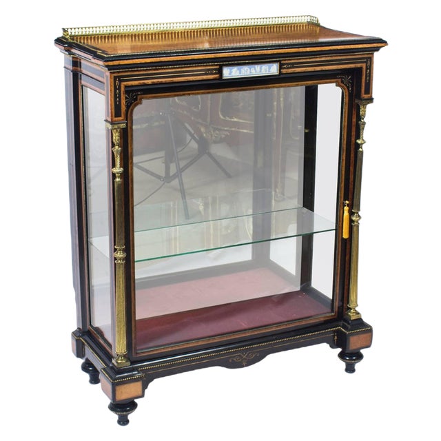 Victorian Amboyna & Ebonized Pier Cabinet For Sale