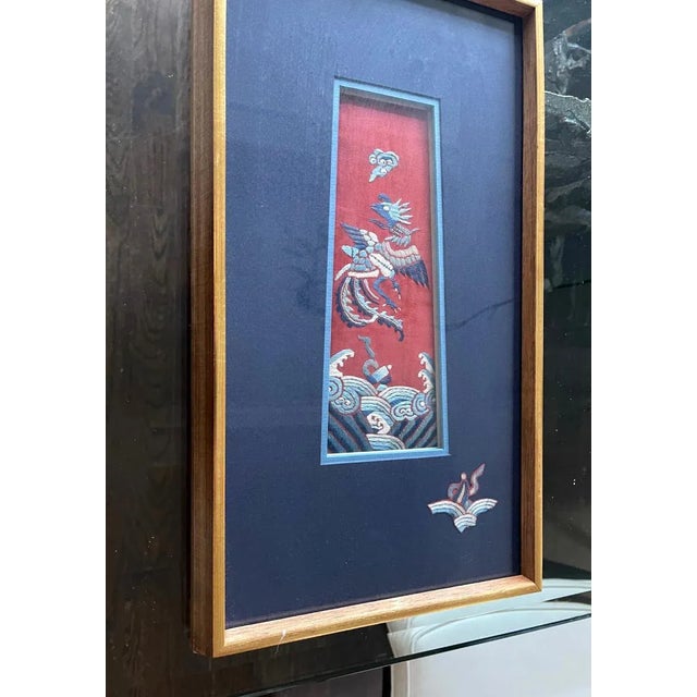 Chinese Framed Antique Embroidery Chinese Textile Qing Dynasty Provenance For Sale - Image 3 of 10
