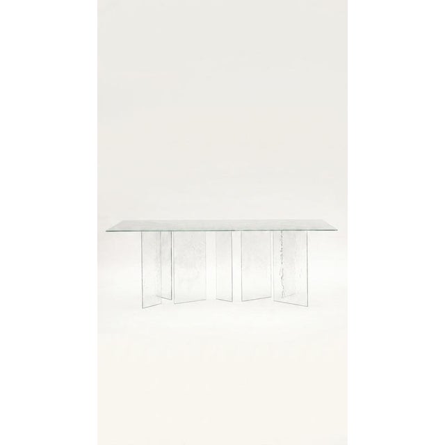 Zero Rectangular Dining Table in Epoxy Resin & Crystal Clear Glass by WeDO Dimensions: D 100 x W 210 x H 75 cm. Materials:...