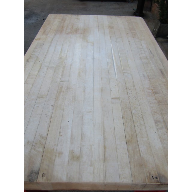 Vintage Butchers Block Table Kitchen Island 1950s For Sale - Image 9 of 12