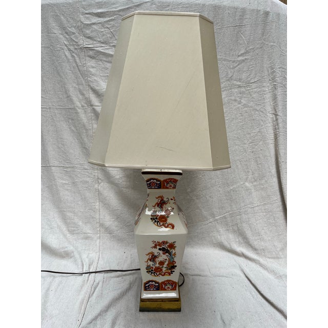 Vintage Imari Porcelain Lamp For Sale - Image 4 of 10