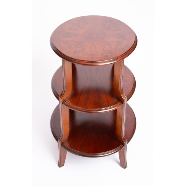 Wood Regency Three Tiered Side Table by Baker Furniture For Sale - Image 7 of 8