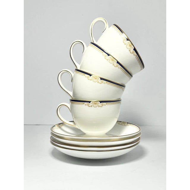 Wedgwood “Cavendish” Set of 4 Bone China Teacups 2 5/8” 6oz & Saucers 5 3/4” Excellent condition. No chips, cracks, or...