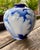 Vintage Japanese Porcelain Peony Vase | Cobalt Blue & White Floral Motif | Gold Accents For Sale - Image 11 of 12