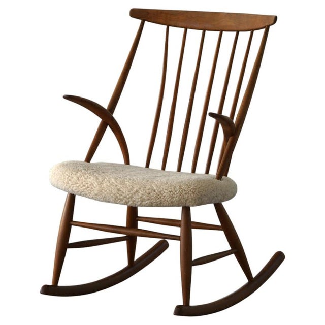 Danish Modern Rocking Chair by Illum Wikkelsø for N. Eilersen, 1960s For Sale - Image 15 of 15