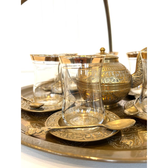 Vintage 1960s Turkish Tea Set- 20 Pieces For Sale - Image 4 of 10