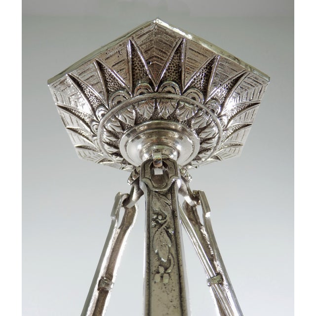French Art Deco Pendant Light by Muller Freres 1920s France For Sale - Image 9 of 10