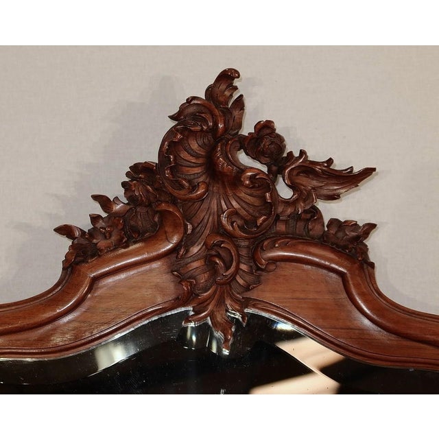 Wood Rocaille Style Walnut Psyche Chest of Drawers from Maison Guinand-Le Glas, 1900s For Sale - Image 7 of 18