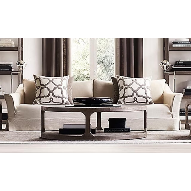 Restoration Hardware Martens Coffee Table 55" Round For Sale - Image 9 of 11