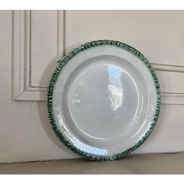 Ceramic Antique Early 19th Century English Pearlware Green Feather Edge Plate For Sale - Image 7 of 17