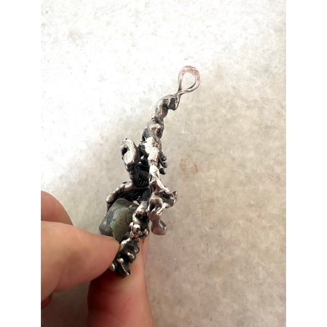 Sterling Silver Brutalist Pendant For Sale - Image 4 of 5