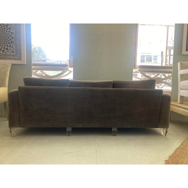 Charles Hollis Jones Lucite and Mohair Sofa For Sale In Los Angeles - Image 6 of 13
