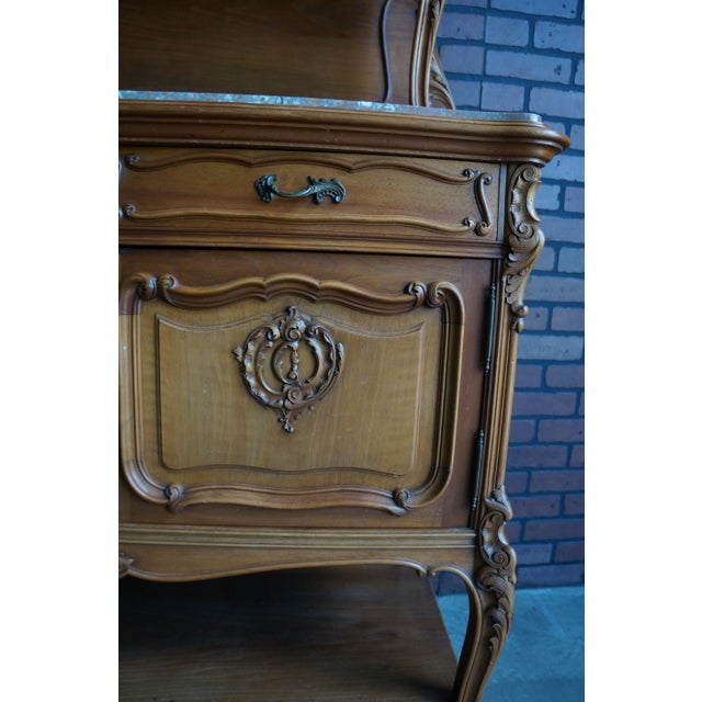 Early 20th Century Antique French Louis XV Marble Top Buffet For Sale - Image 5 of 8