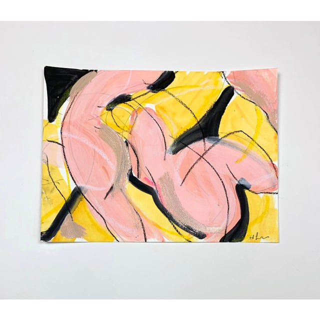 An original acrylic and charcoal drawing on paper exploring the expressive language of the human body through gesture,...