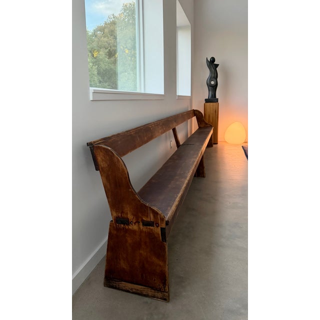 16' Sixteen Feet Long Monumental Amish School House Wood Bench For Sale - Image 6 of 18