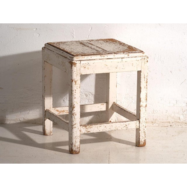 Cream Bedside Tables in Pine Wood, Central Europe, 1940, Set of 2 For Sale - Image 8 of 12