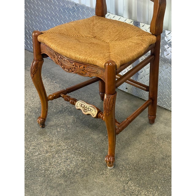 Habersham French Country Farmhouse Ladderback Rush Seat Dining Chairs - Set of 4 For Sale In New York - Image 6 of 12