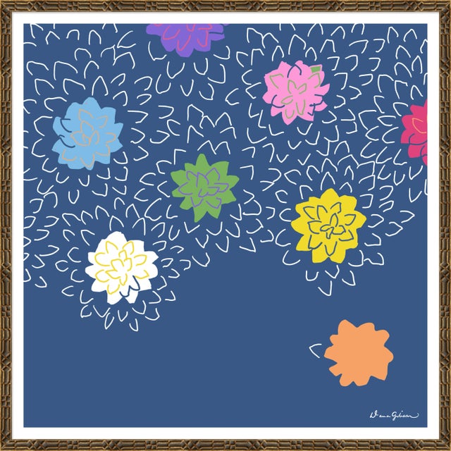 Contemporary Chrysanthemums By Dana Gibson, Framed Art Print For Sale - Image 3 of 3