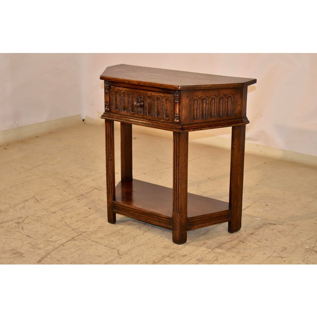 1900 - 1909 Edwardian English Oak Side Table For Sale - Image 5 of 7