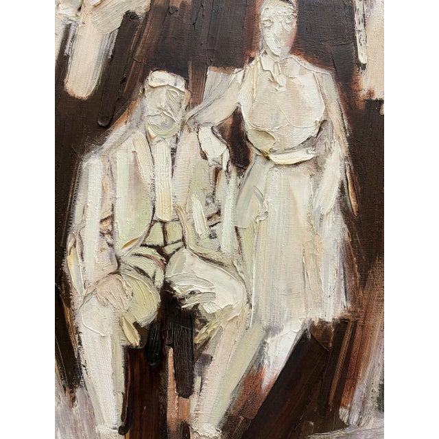 John Emanuel Mid-Century Abstract Impasto Portrait Painting For Sale - Image 4 of 8