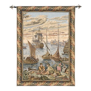 The Port Loom Woven Tapestry - 115 X 82 Cm (3'9" X 2'8") - Requires Rod Size 2 For Sale