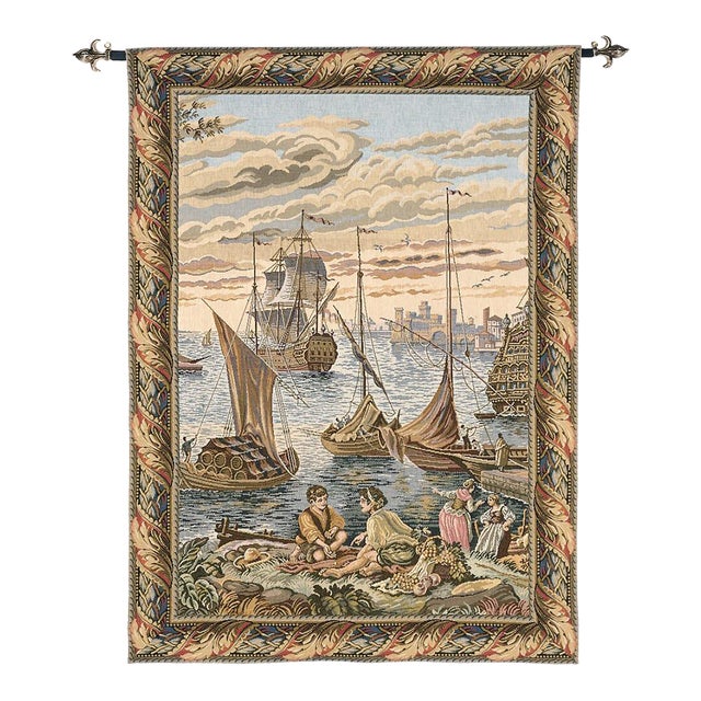 The Port Loom Woven Tapestry - 115 X 82 Cm (3'9" X 2'8") - Requires Rod Size 2 For Sale