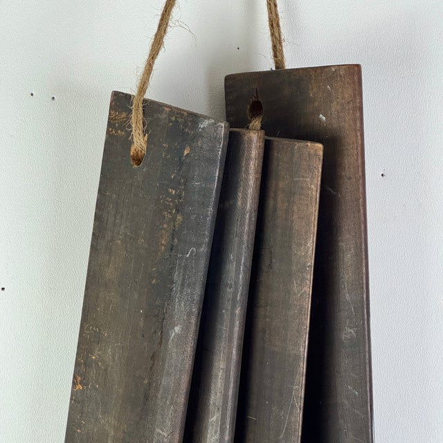 Wood Rare to Market Set of 4 Primitive Antique Cobbler's Wood Boot Forms in Stained Black For Sale - Image 7 of 16