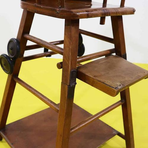2000 - 2009 Wooden Children's High Chair with Tray and Footrest For Sale - Image 5 of 13