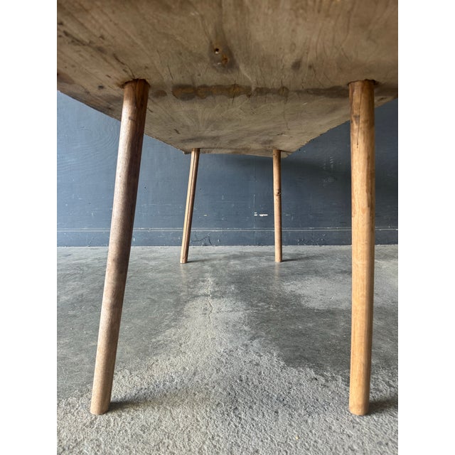 Late 19th Century Antique Primitive Peg Legs Console Table For Sale - Image 5 of 12