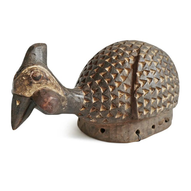 Vintage Burkina Faso Guinea Fowl Helmet Mask For Sale In Los Angeles - Image 6 of 11