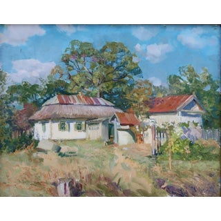 Anatoly Zhezher Impressionism Summer Oil Painting, Rural Ukrainian Landscape 39-50 For Sale
