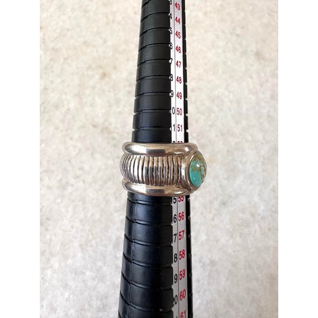 Vintage Sterling Silver and Turquoise Ring For Sale In New York - Image 6 of 6