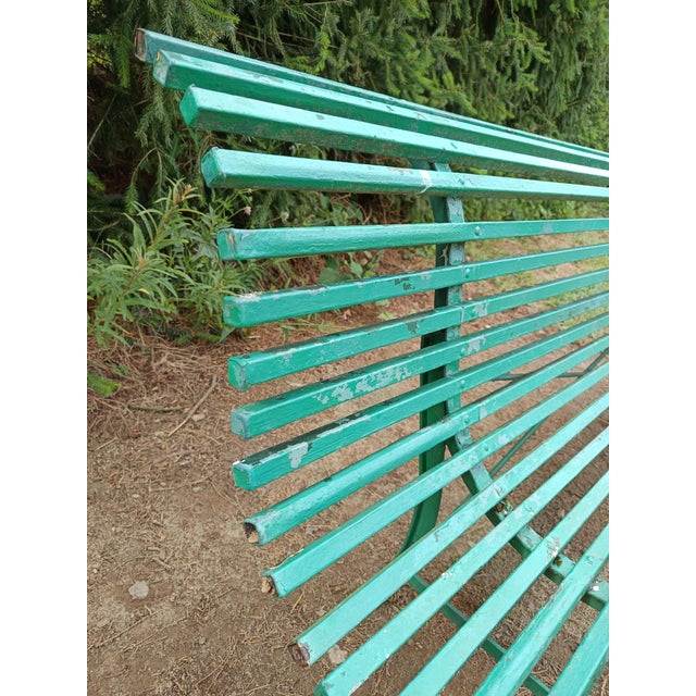 Corrugated Metal Garden Bench, 1930s For Sale - Image 10 of 16