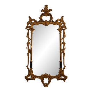 Carvers Guild Chinese Chippendale Style Gold Mirror For Sale