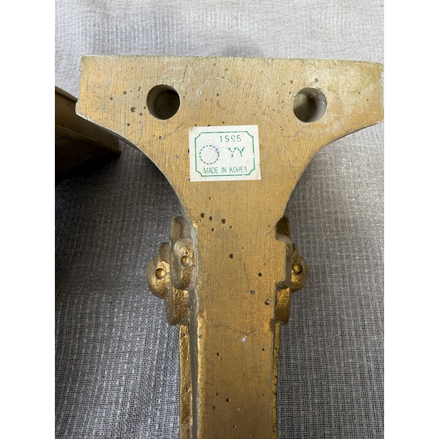 Vintage Gold Resin Candleholder Sconces a Pair For Sale - Image 14 of 17